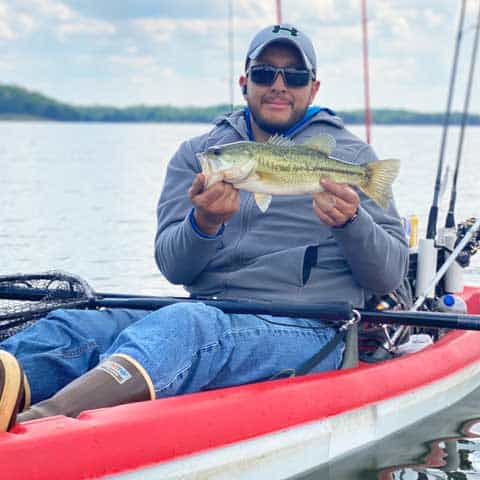 Kayak fishing on Lake Buchanan